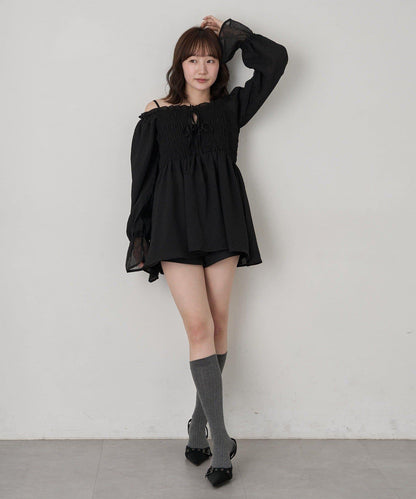 【mline】波點雪紡楊柳 襯衫