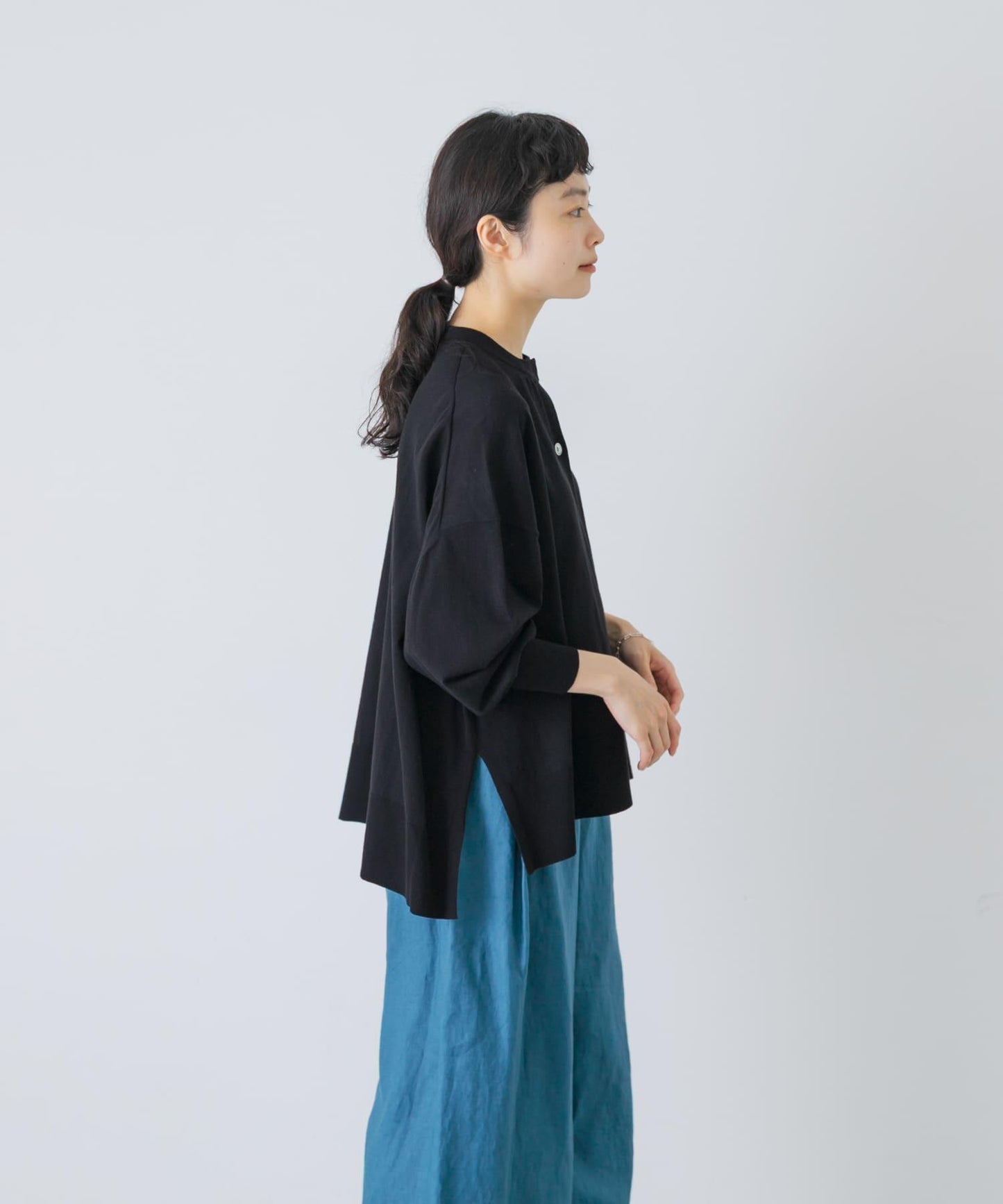 高捻棉 闊腿 針織開衫