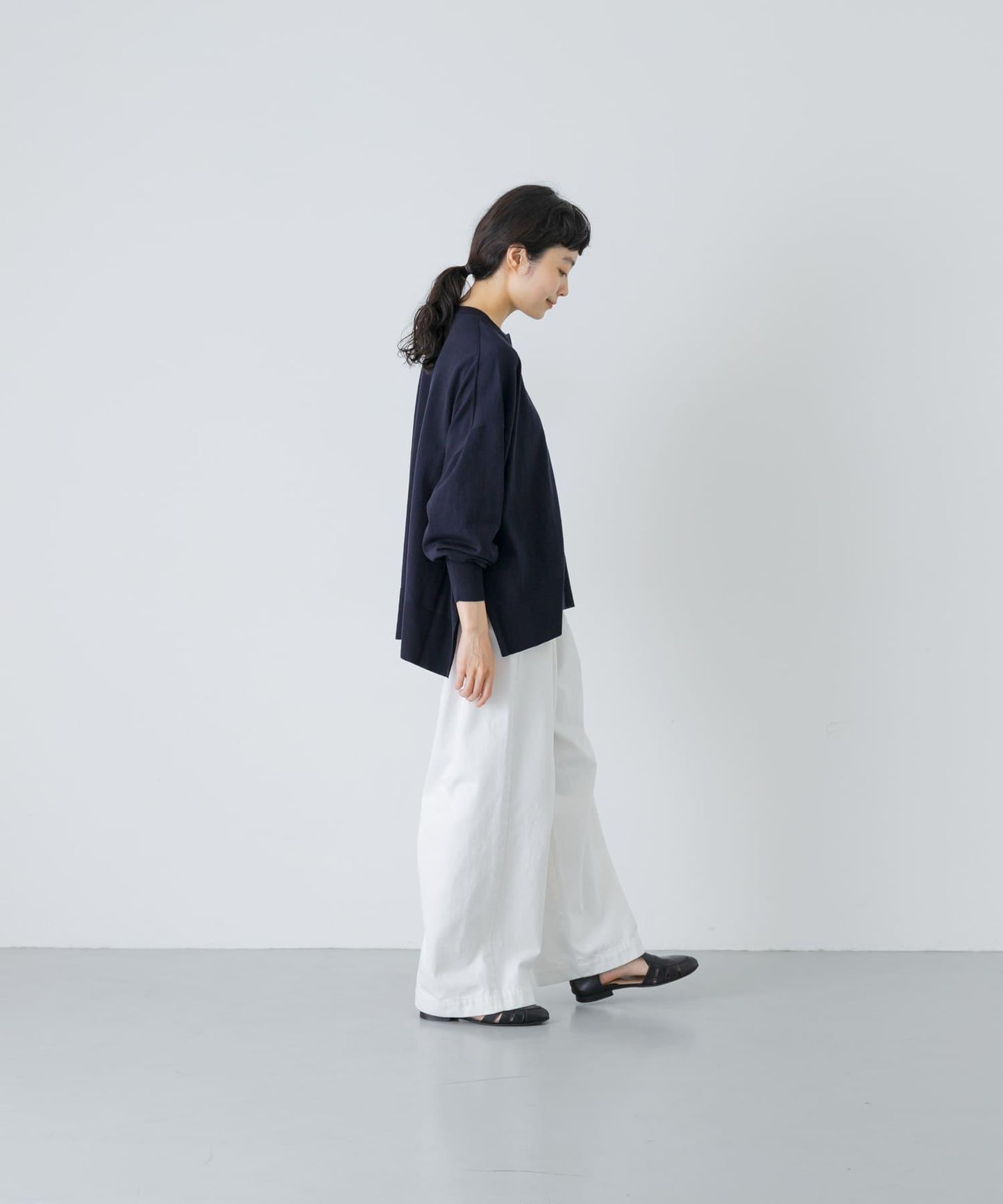 高捻棉 闊腿 針織開衫
