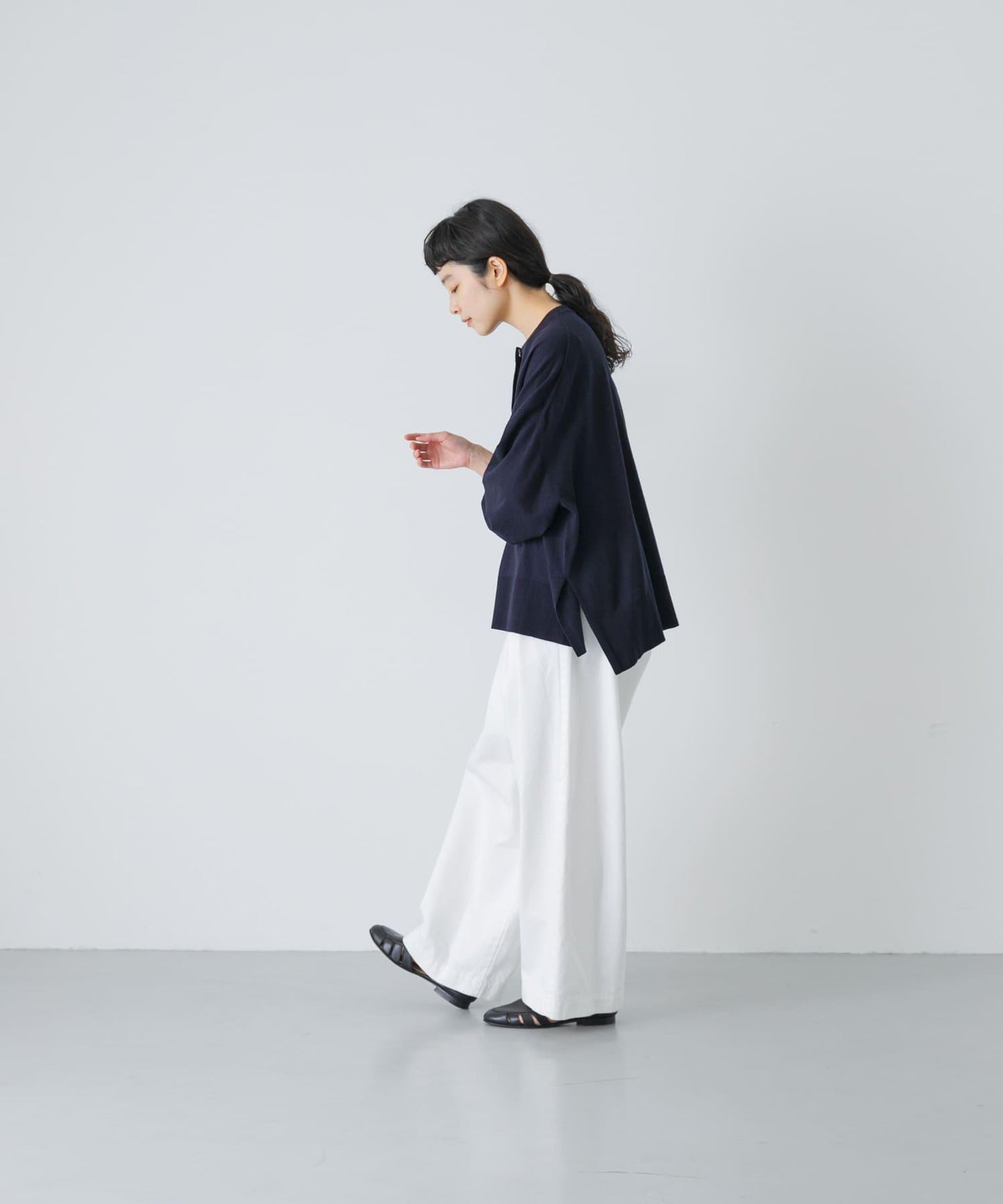高捻棉 闊腿 針織開衫