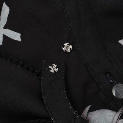 蝴蝶結印花荷葉邊襯衫