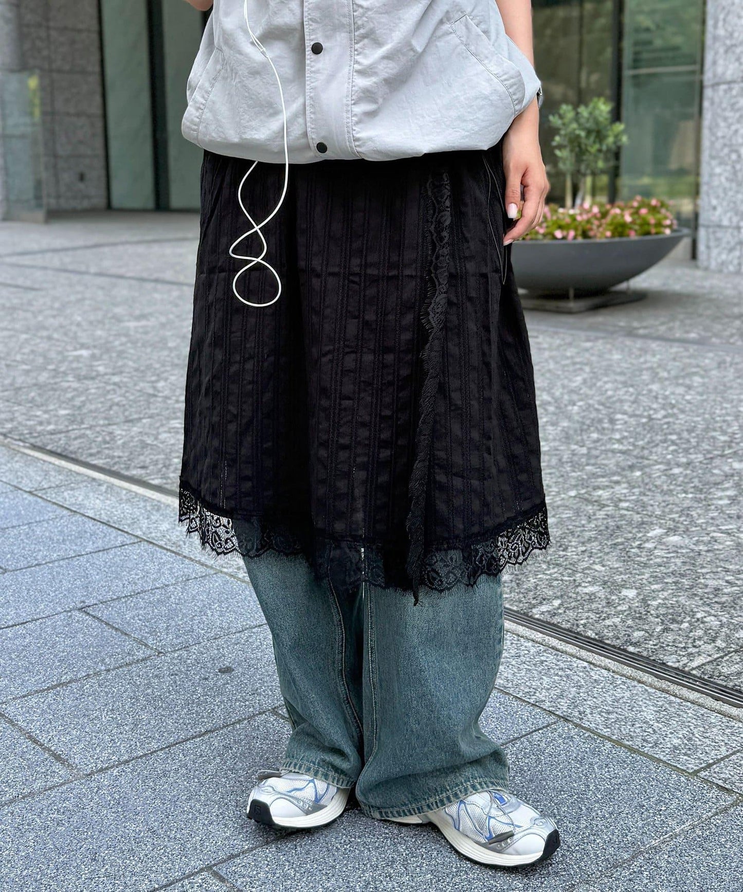 2WAY 蕾絲吊帶半身裙