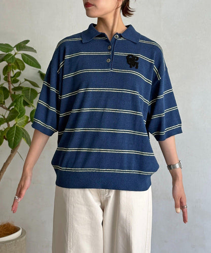 薩加拉刺繡毛絨針織Polo衫