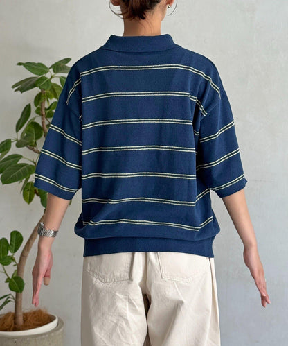 薩加拉刺繡毛絨針織Polo衫