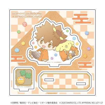 家庭教師HITMAN REBORN!（家庭教師）×SANRIO CHARACTERS 亞克力立牌 12/沢田綱吉×布丁狗（合作插畫）