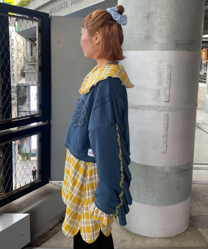 HELLO.SANFRANCISCO/ハローサンフランシスコ 改造花卉荷葉邊短款衛衣