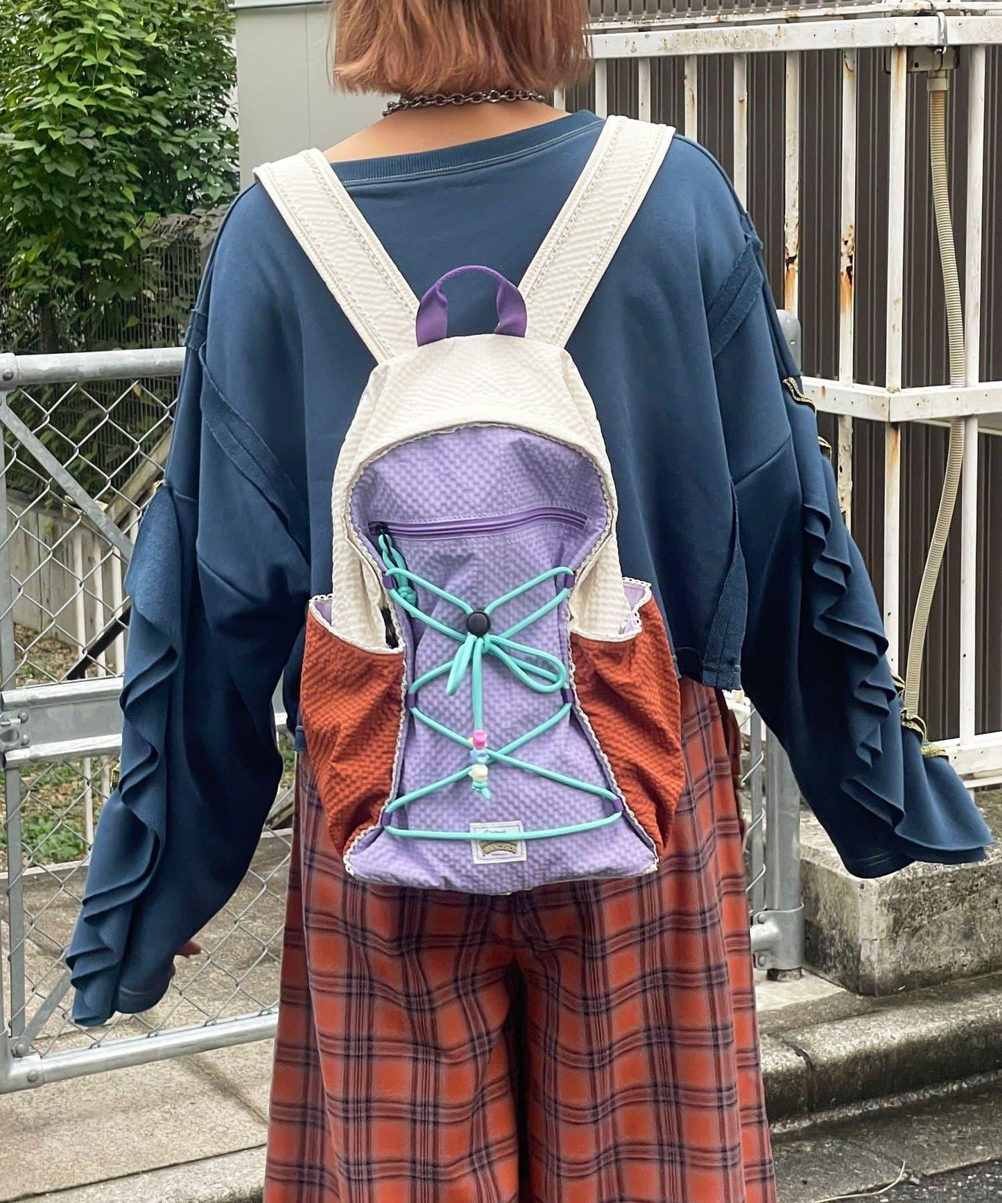 HELLO.SANFRANCISCO 彩色羅紋雙肩包
