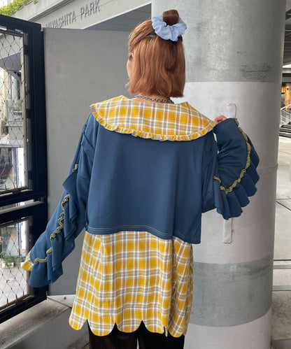 HELLO.SANFRANCISCO/ハローサンフランシスコ 改造花卉荷葉邊短款衛衣