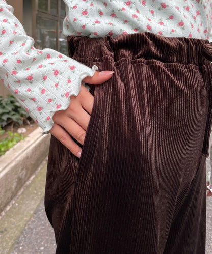 HELLO.SANFRANCISCO 絲絨花邊喇叭褲