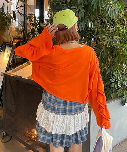 HELLO.SANFRANCISCO/ハローサンフランシスコ 改造花卉荷葉邊短款衛衣