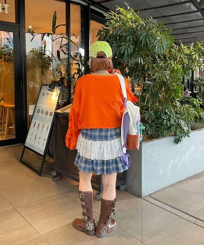 HELLO.SANFRANCISCO/ハローサンフランシスコ 改造花卉荷葉邊短款衛衣