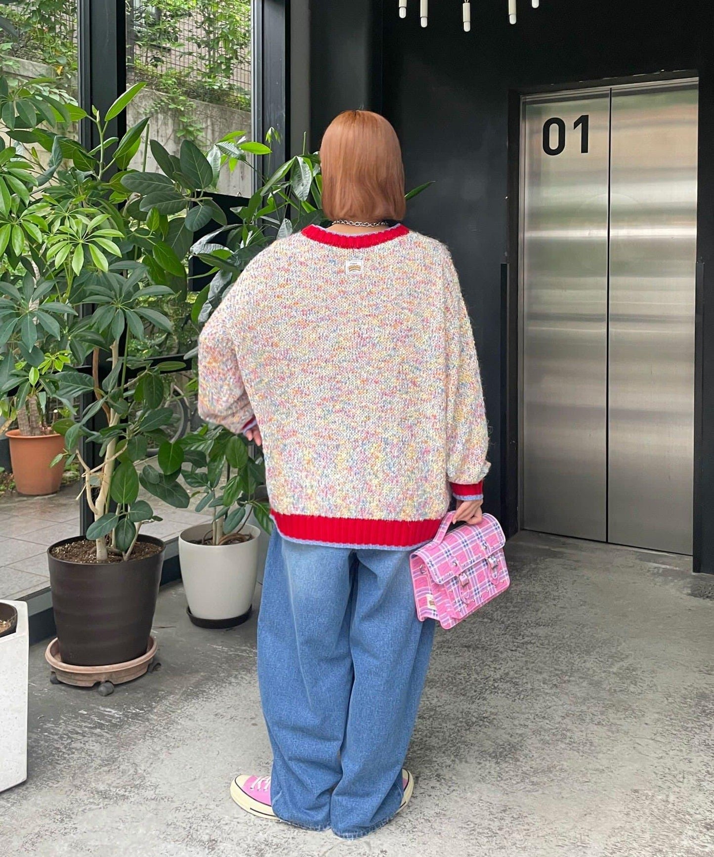 HELLO.SANFRANCISCO 紐扣彩色寬鬆針織衫