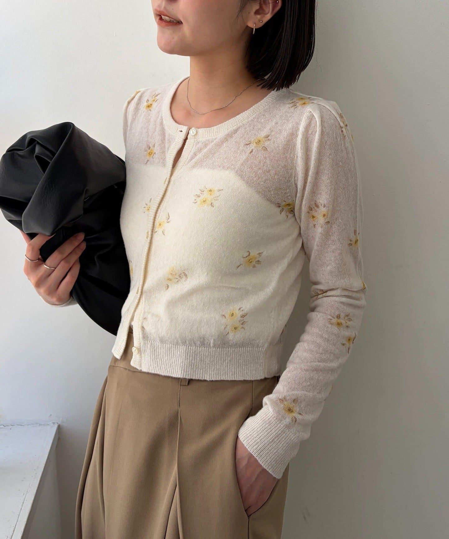花朵針織開衫