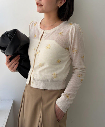 花朵針織開衫
