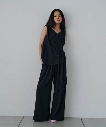【SET UP】粗花呢闊腿褲