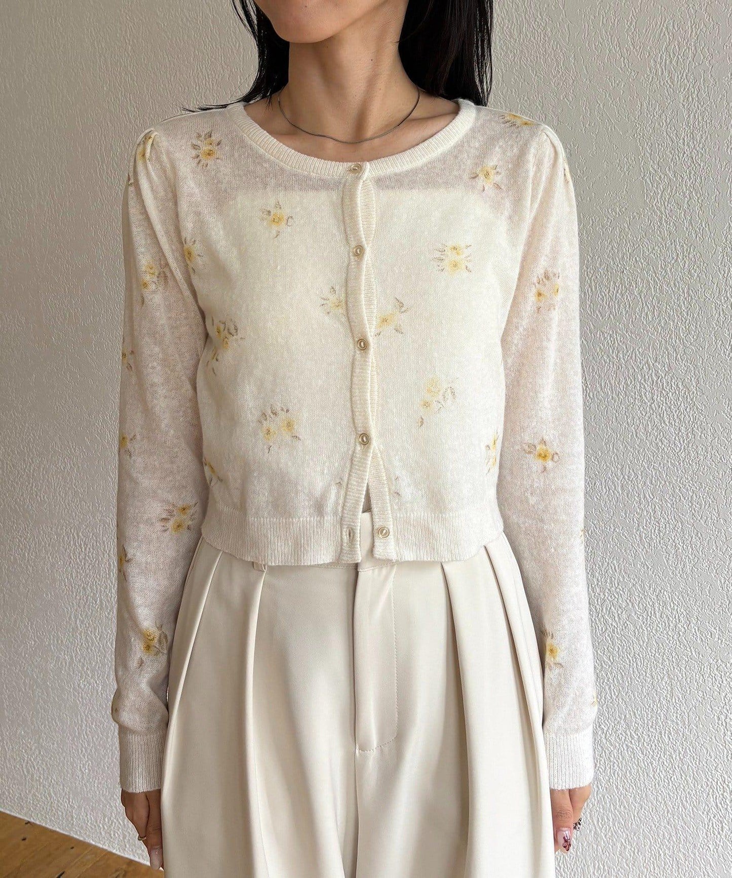 花朵針織開衫