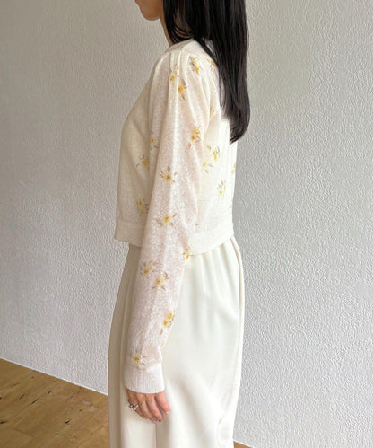 花朵針織開衫