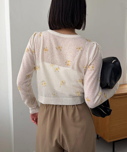 花朵針織開衫