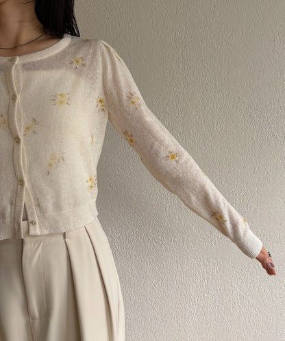 花朵針織開衫