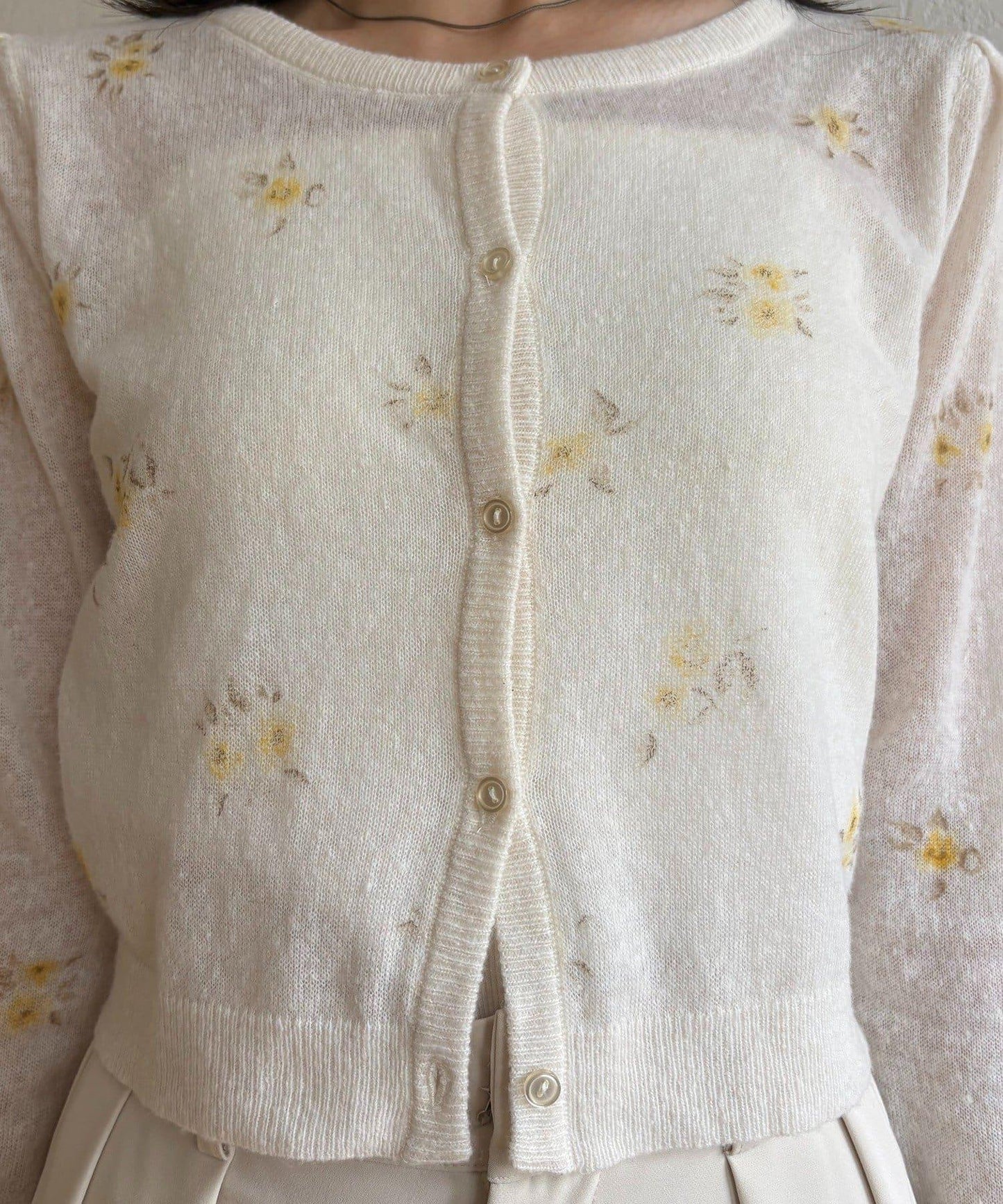 花朵針織開衫