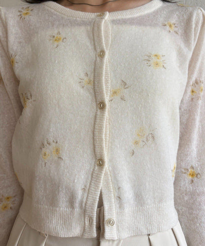 花朵針織開衫