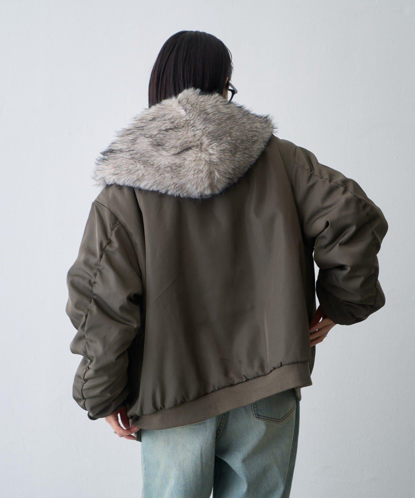 2WAY 可翻面毛領尼龍夾克