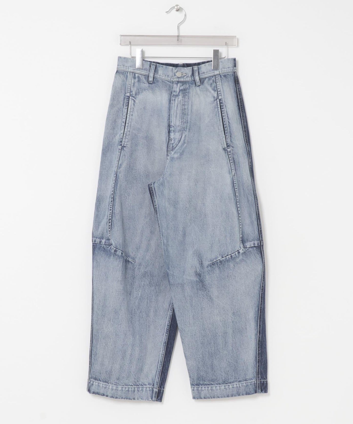 Nomat TWO-TONE DENIM CURVED PANTS