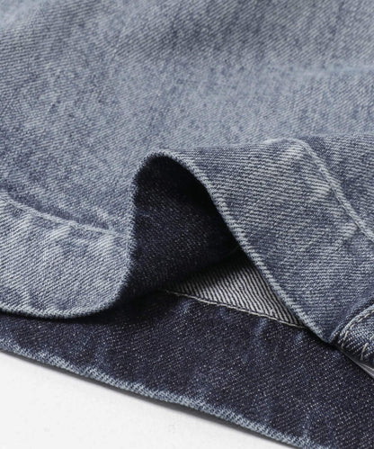 Nomat TWO-TONE DENIM CURVED PANTS