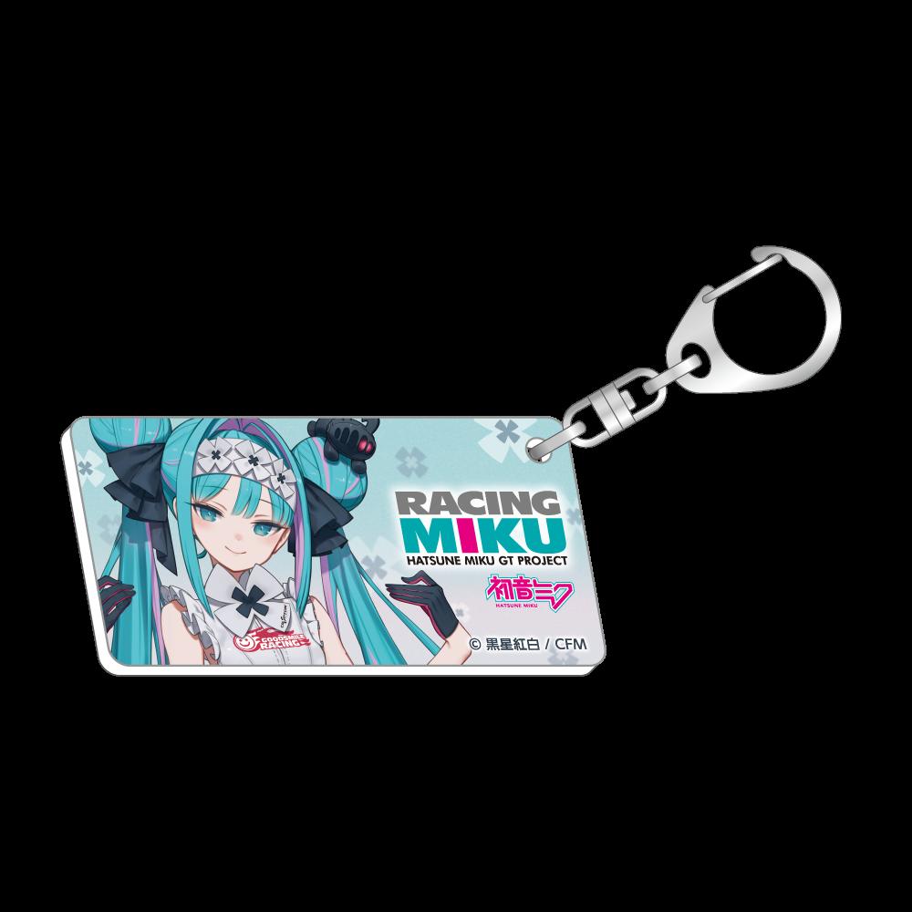 初音ミク GTプロジェクト_レーシングミク 2026 咖啡Ver. 號碼牌風鑰匙扣