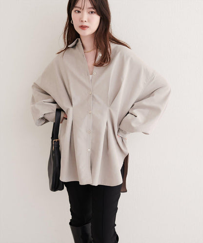 蜜桃絨襯衫