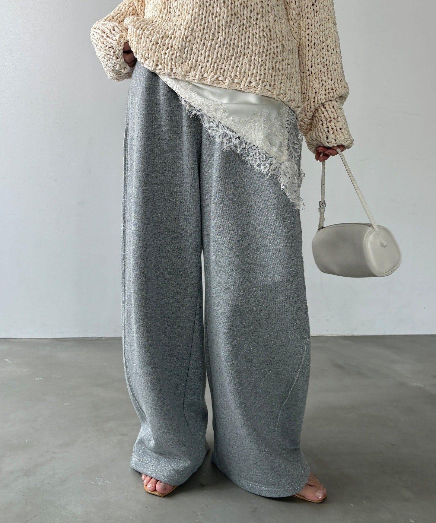 SAKURA企畫 亮片抽繩DD刺繡運動褲