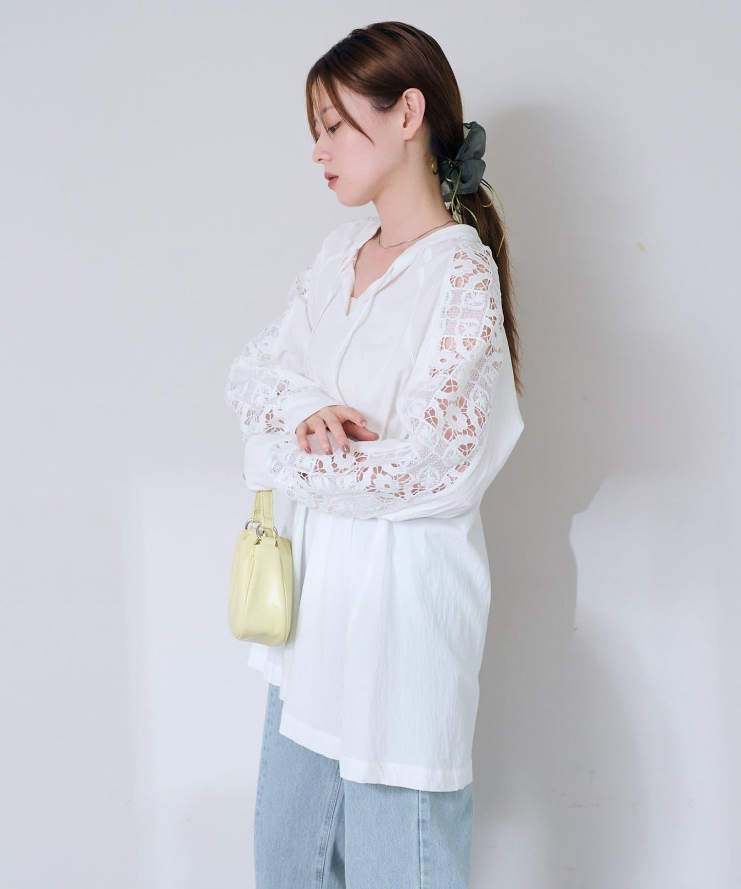 Kastane 袖蕾絲束腰上衣