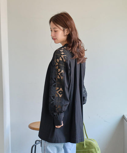 Kastane 袖蕾絲束腰上衣