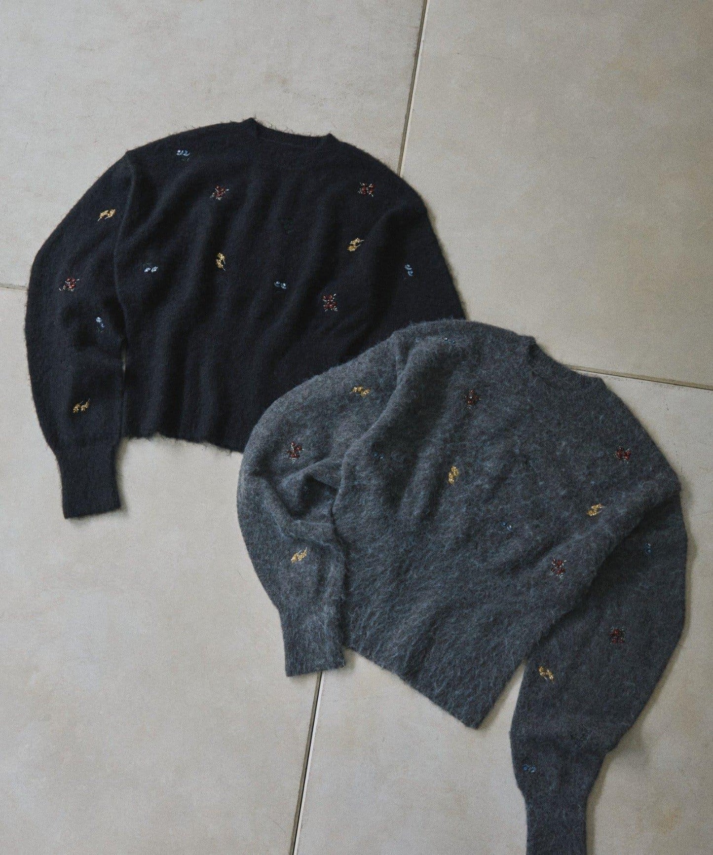 刺繡鑲鑽針織套頭衫