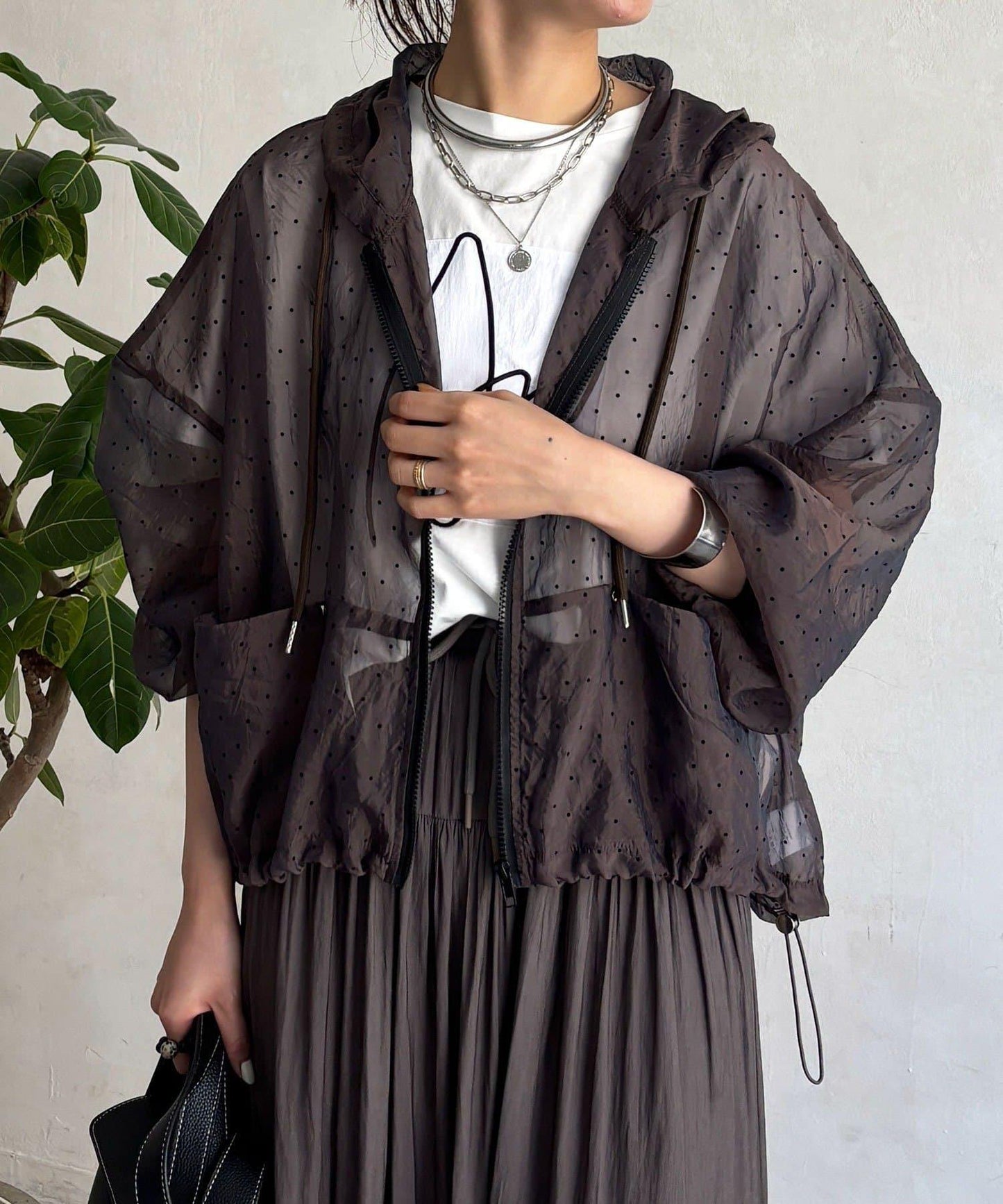 波點連帽夾克