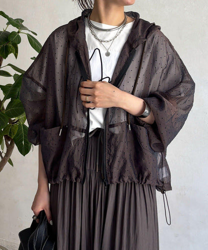 波點連帽夾克