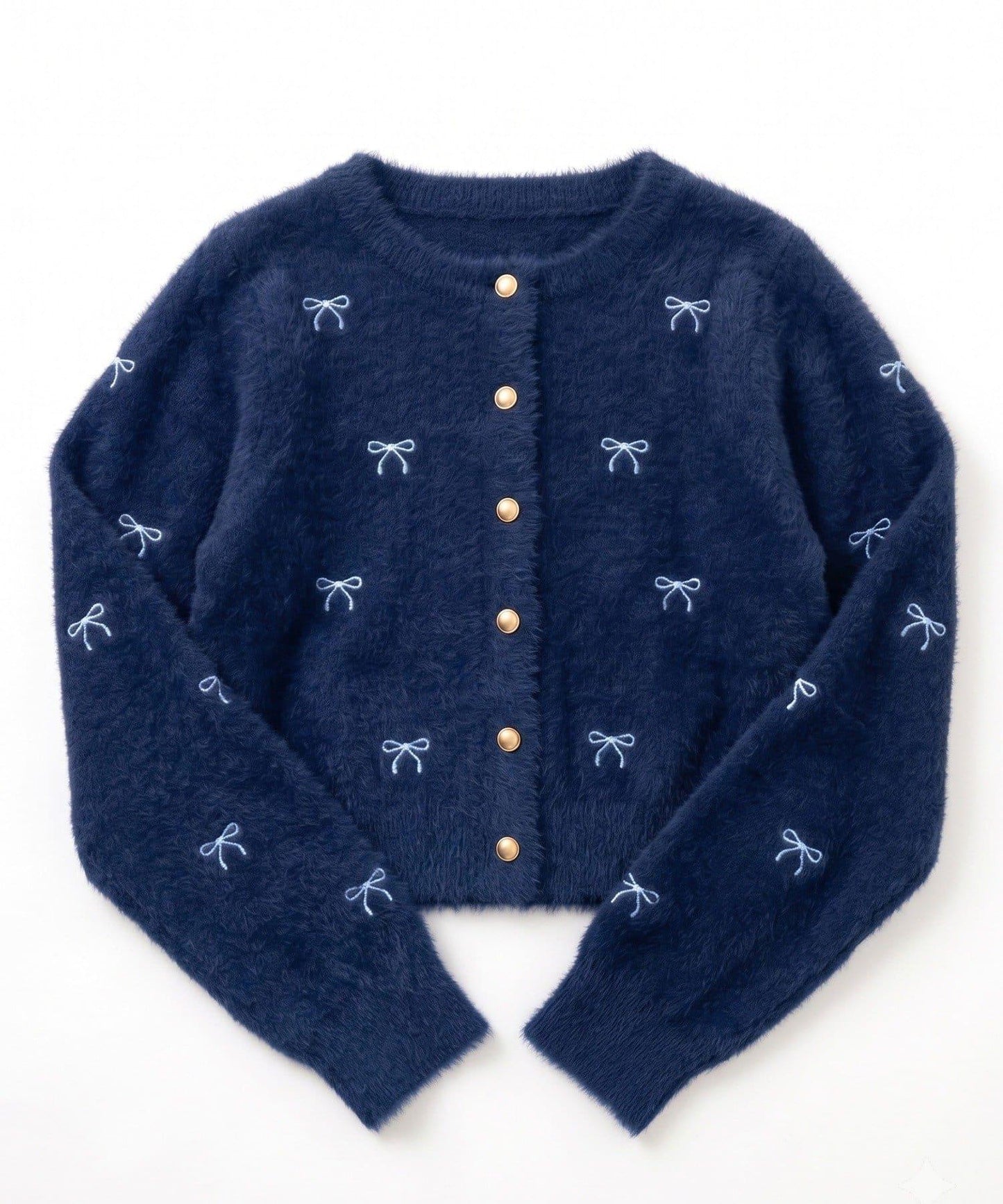 ANOTHER BRANCH 羽毛蝴蝶結刺繡針織開衫