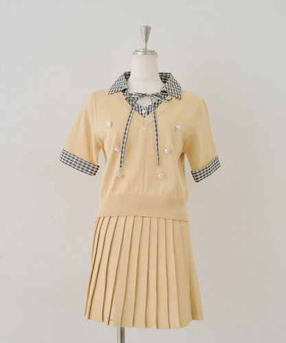 【continuer】金扣疊層風套裝