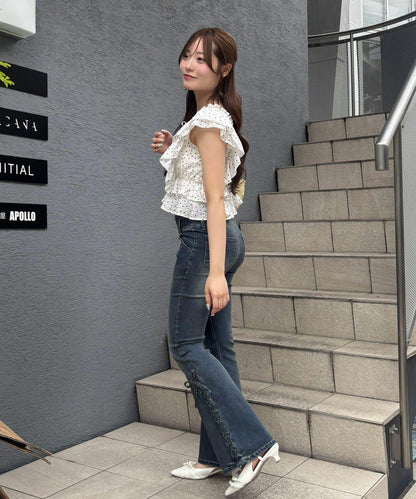 ANOTHER BRANCH 側邊繫帶微喇褲