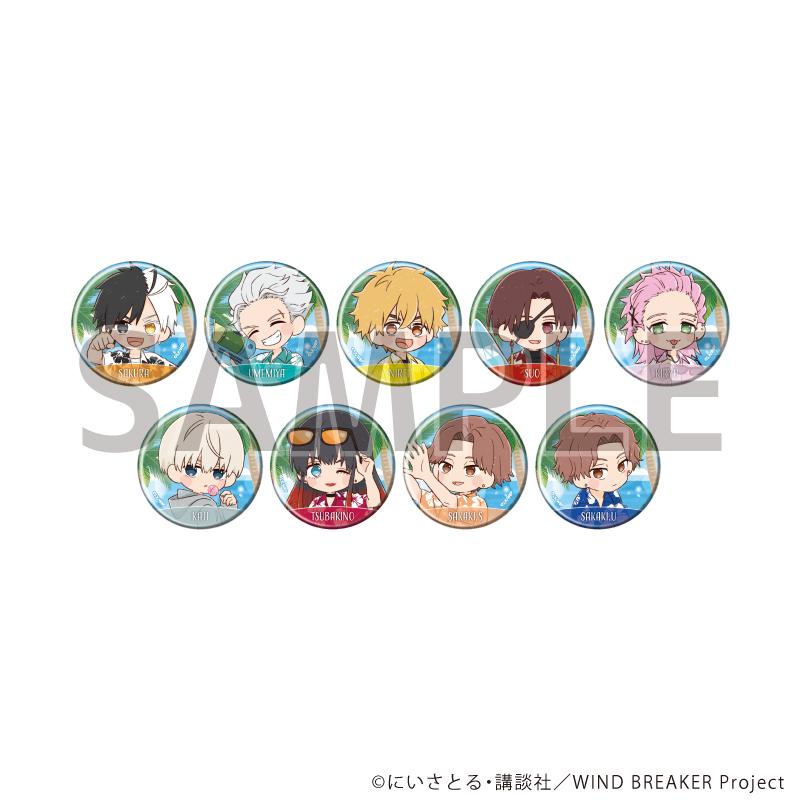 防風少年 57mm 徽章 12/海邊玩耍ver. 完整套裝（全9種）（GraffArt插畫）【完整套裝/9個裝】