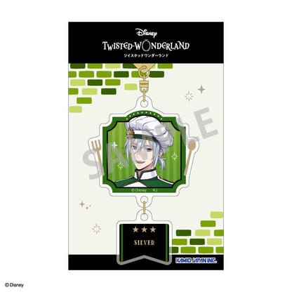 ディズニー ツイステッドワンダーランド_ダブルパーツアクリルキーホルダー　シルバー／マスターシェフver.