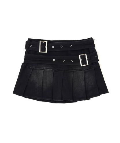MAVYTH/メヴィス/W BELT DENIM MINI SKIRT