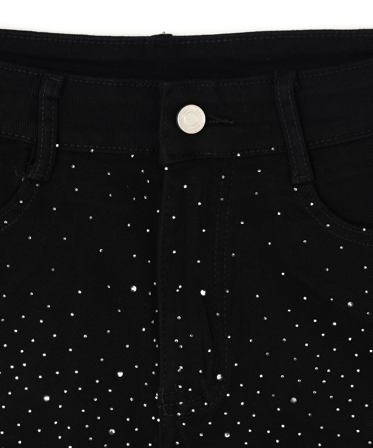 MAVYTH/メヴィス/RHINESTONE FADED DENIM SHORTS