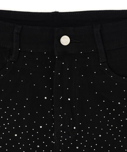 MAVYTH/メヴィス/RHINESTONE FADED DENIM SHORTS