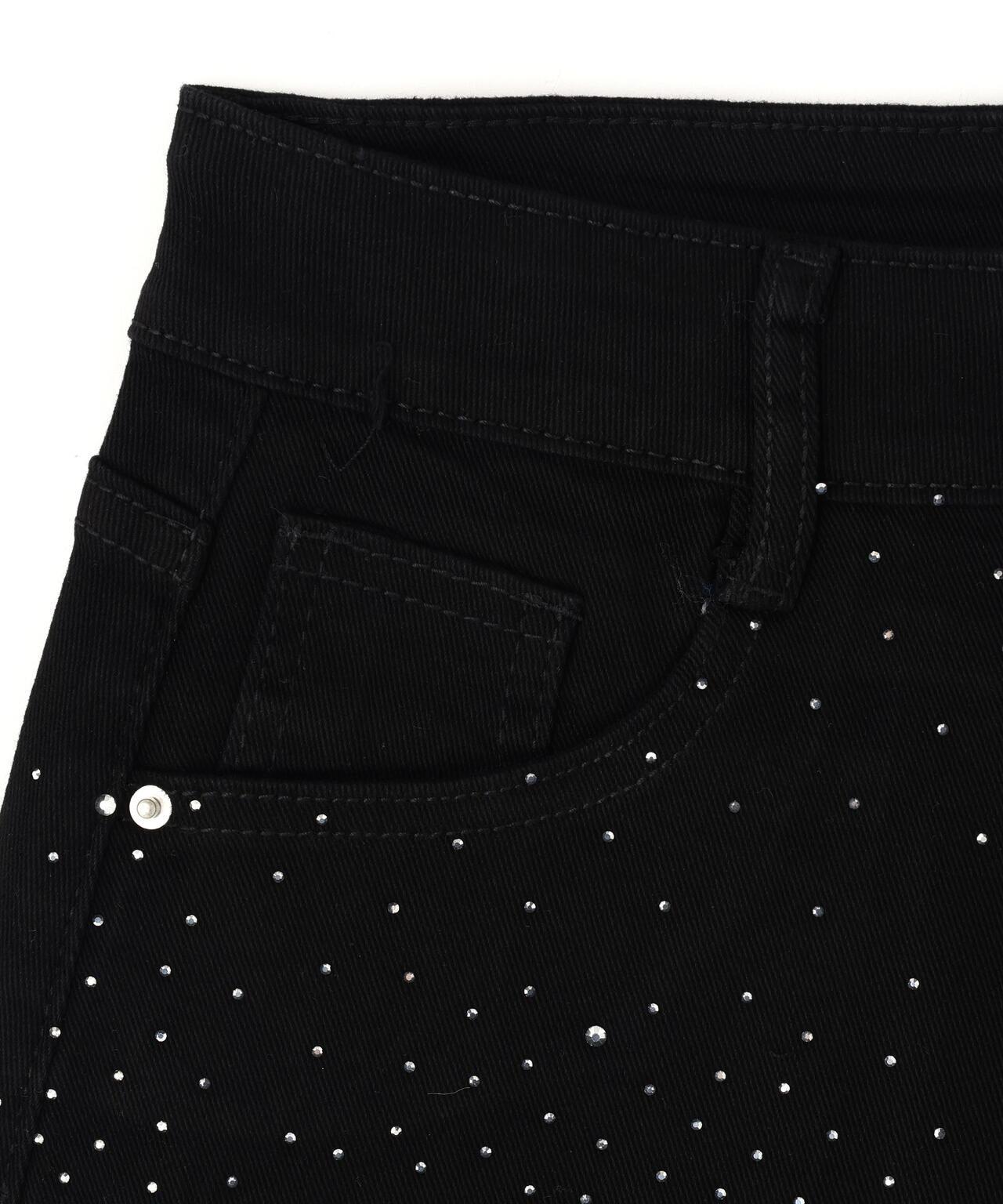 MAVYTH/メヴィス/RHINESTONE FADED DENIM SHORTS