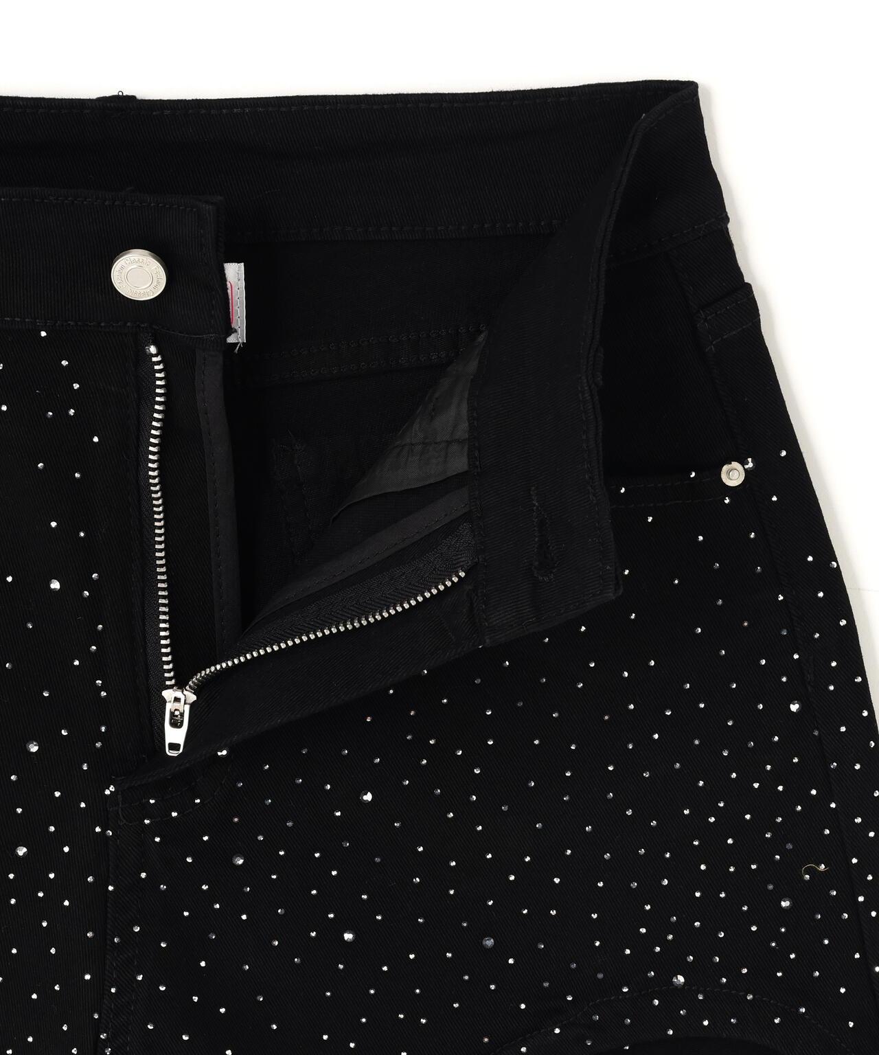 MAVYTH/メヴィス/RHINESTONE FADED DENIM SHORTS