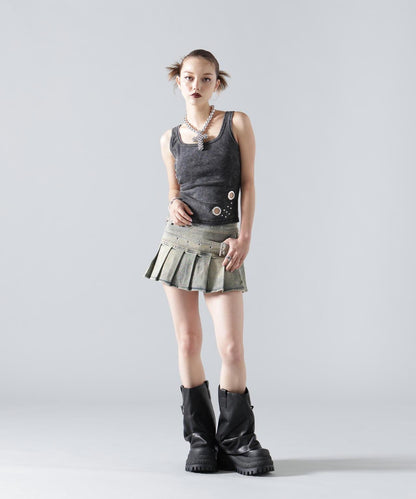 MAVYTH/メヴィス/W BELT DENIM MINI SKIRT