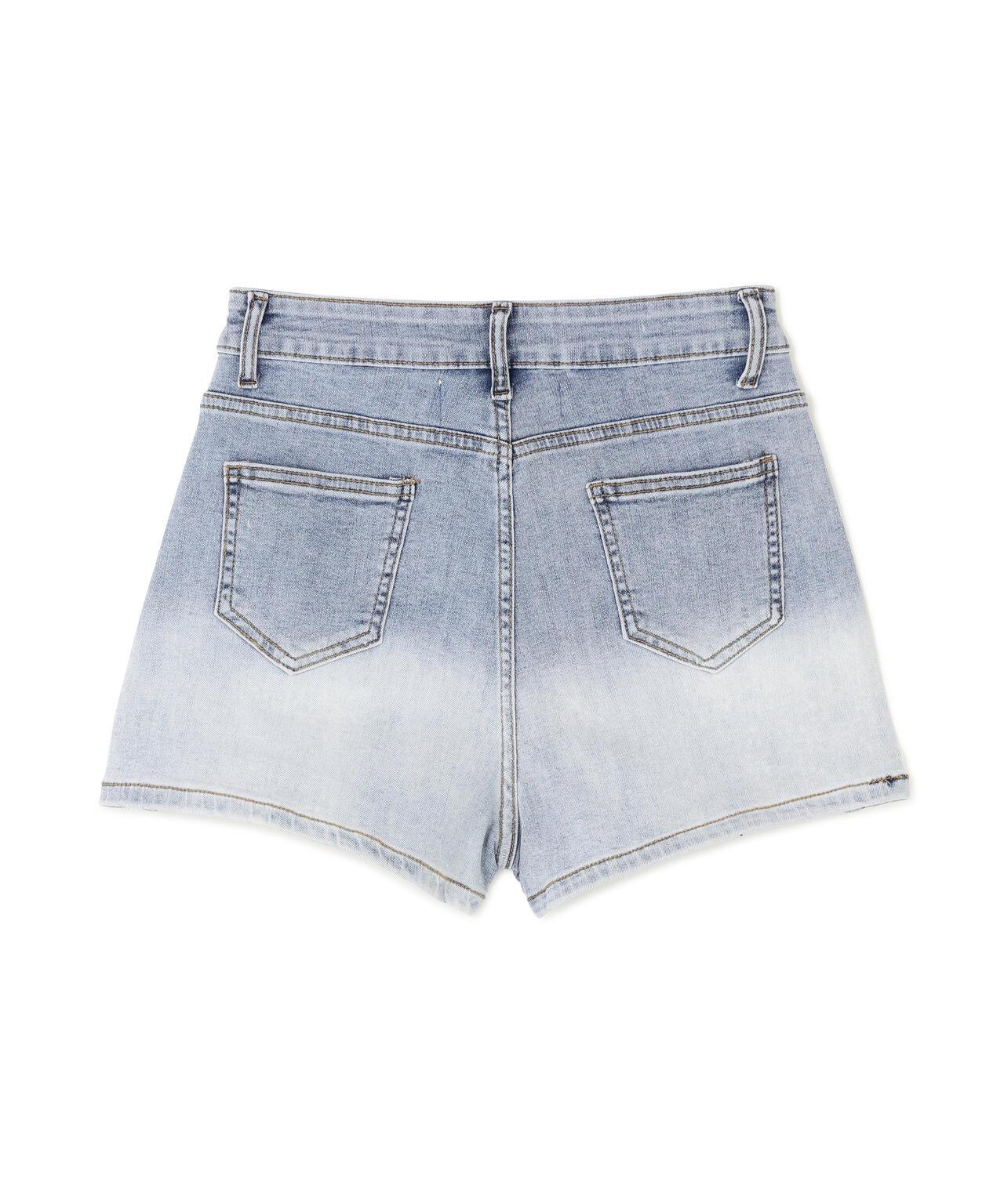 MAVYTH/メヴィス/RHINESTONE FADED DENIM SHORTS