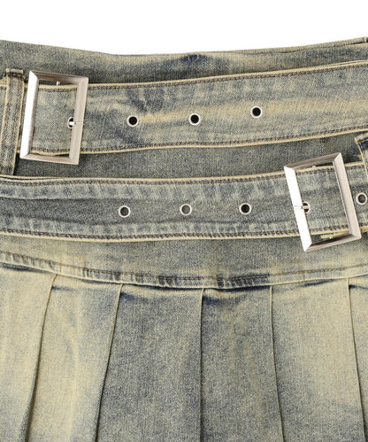 MAVYTH/メヴィス/W BELT DENIM MINI SKIRT