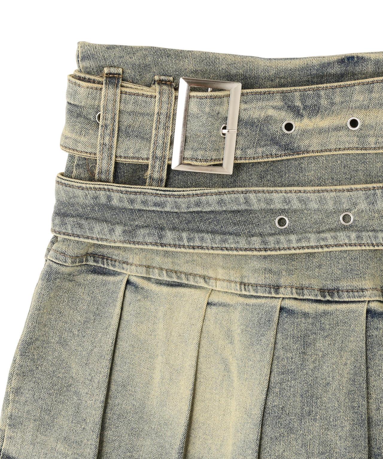 MAVYTH/メヴィス/W BELT DENIM MINI SKIRT
